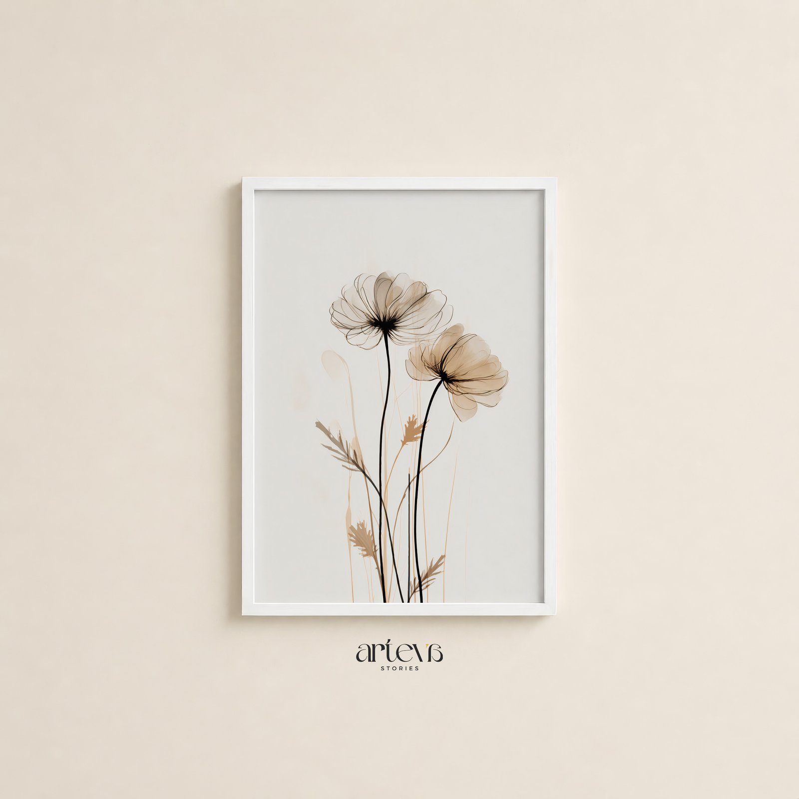 Past Petals – Neutral Floral Wall Art - Gambar 5
