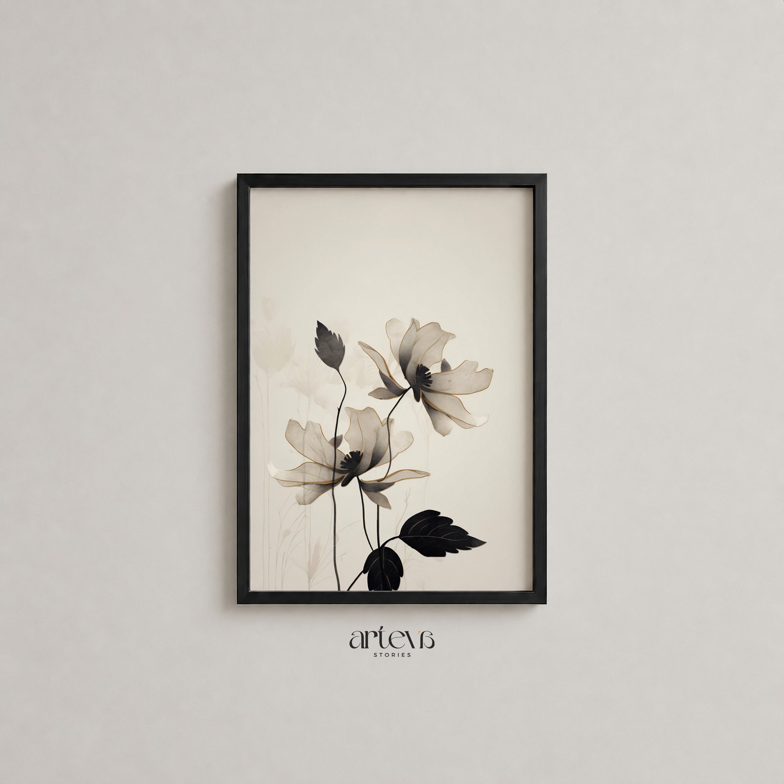 Timeless Tranquility – Delicate Floral Wall Art - Gambar 3