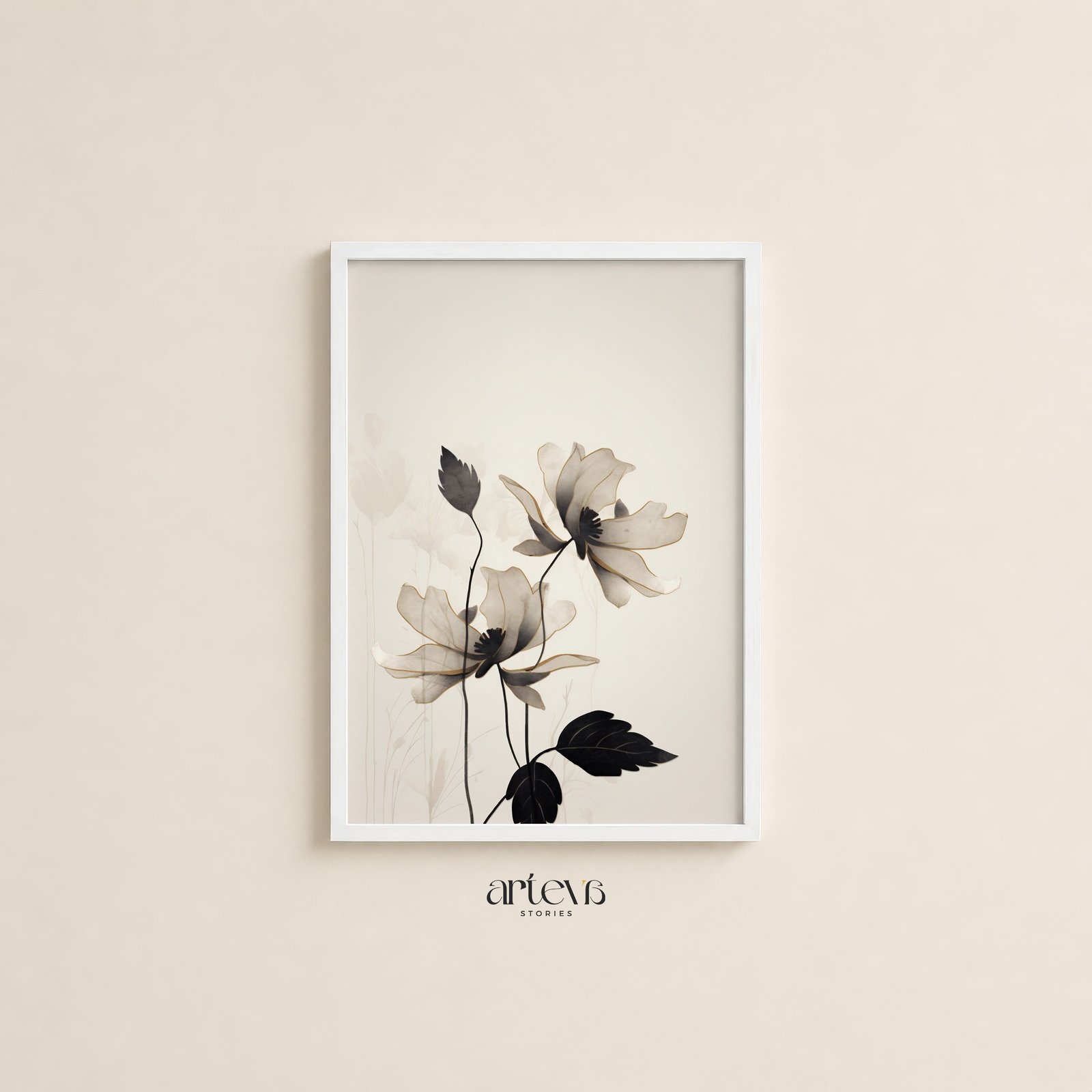 Timeless Tranquility – Delicate Floral Wall Art - Gambar 4