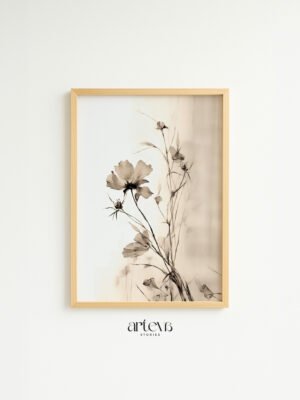 Delicate Curves – Minimalist Floral Wall Art