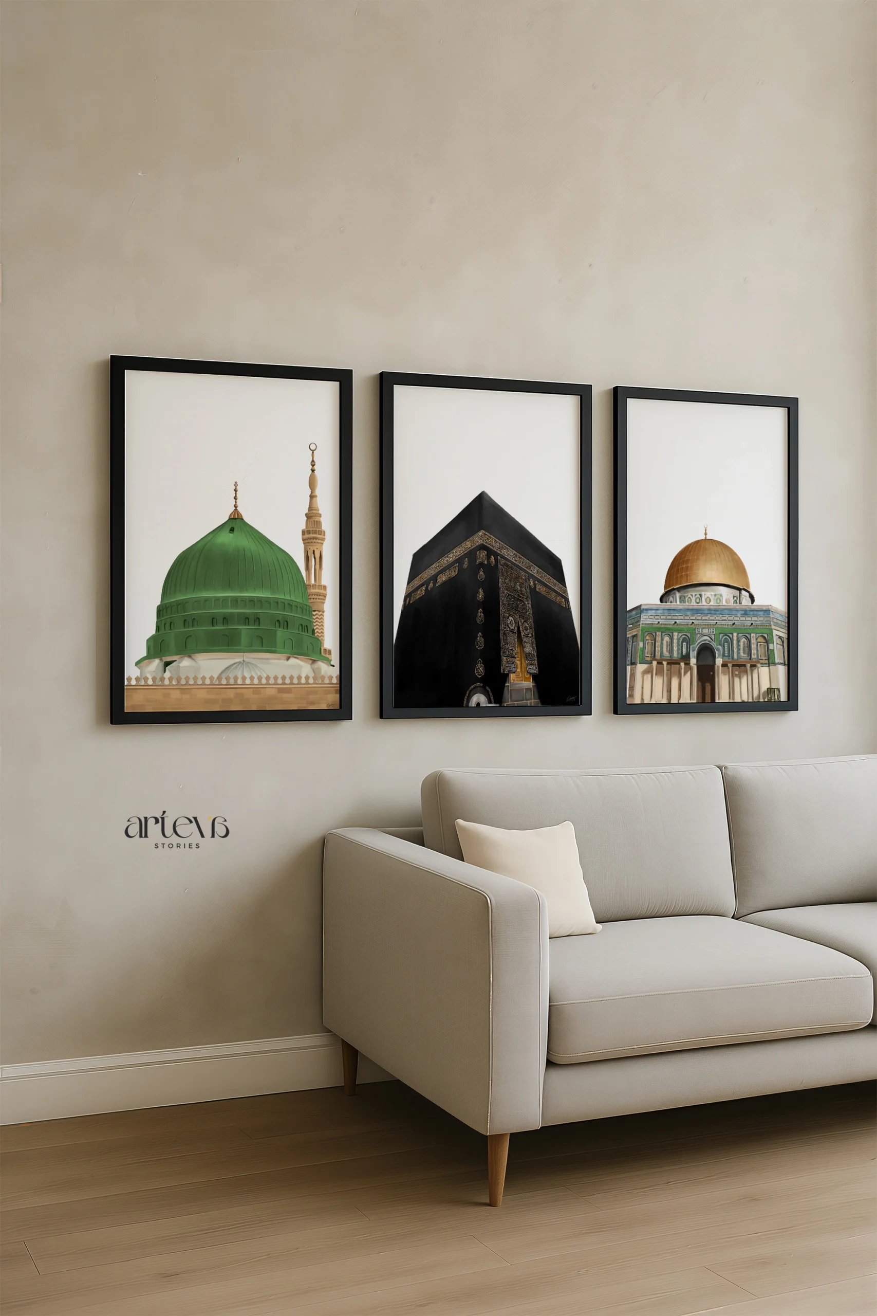 Set 3 Landmarks - Digital Art of Kabah Nabawi & Dome Of The Rock (Al Aqsa) - Gambar 4