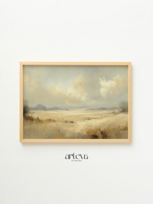 Empty Field with Soft Sky - Earth & Fields Series