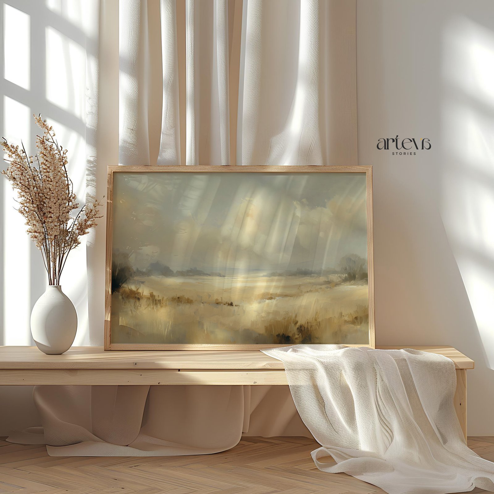 Empty Field with Soft Sky - Earth & Fields Series - Gambar 6