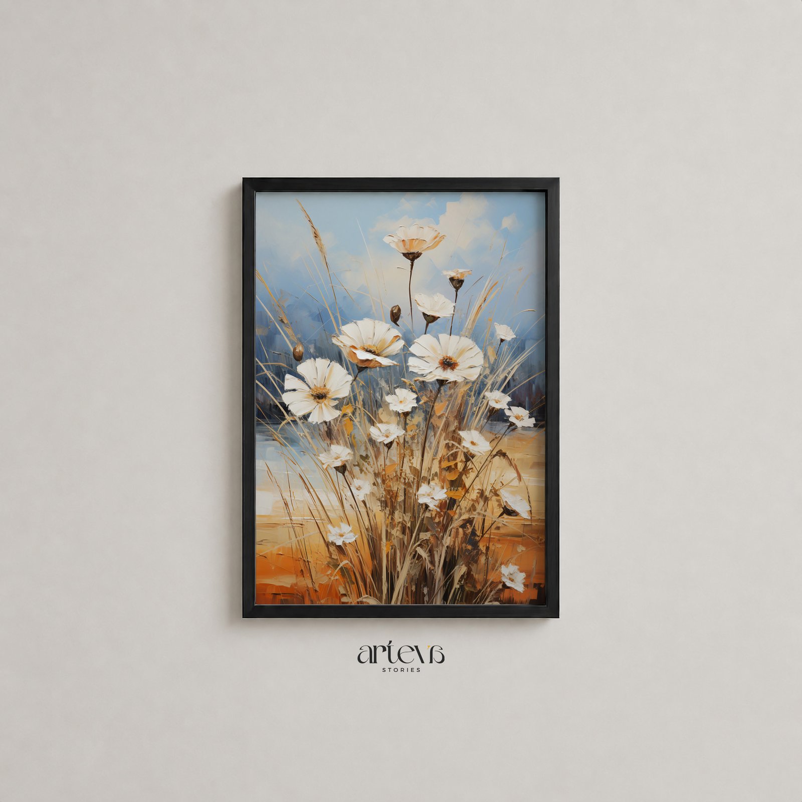 Spiros' Dream – Soft Meadow Floral Wall Art - Gambar 3