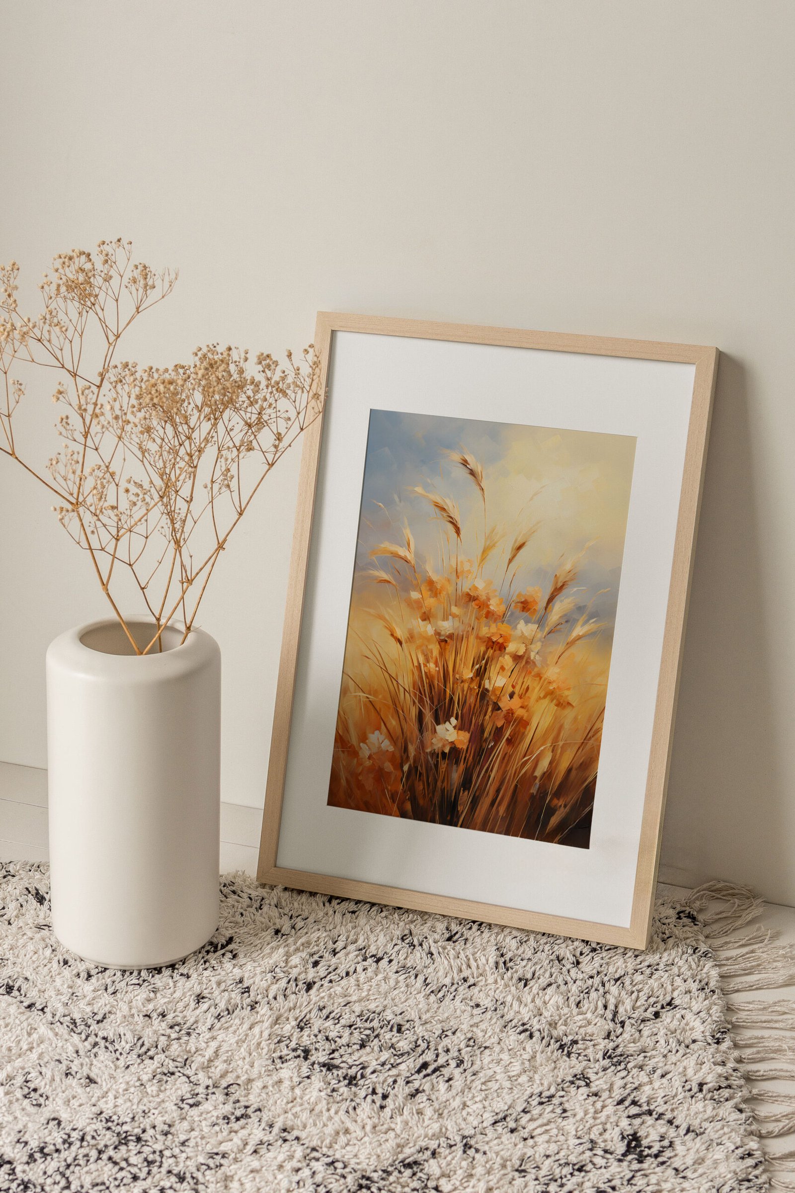Harvest Hymn - Warm Meadow Floral Wall Art - Gambar 5