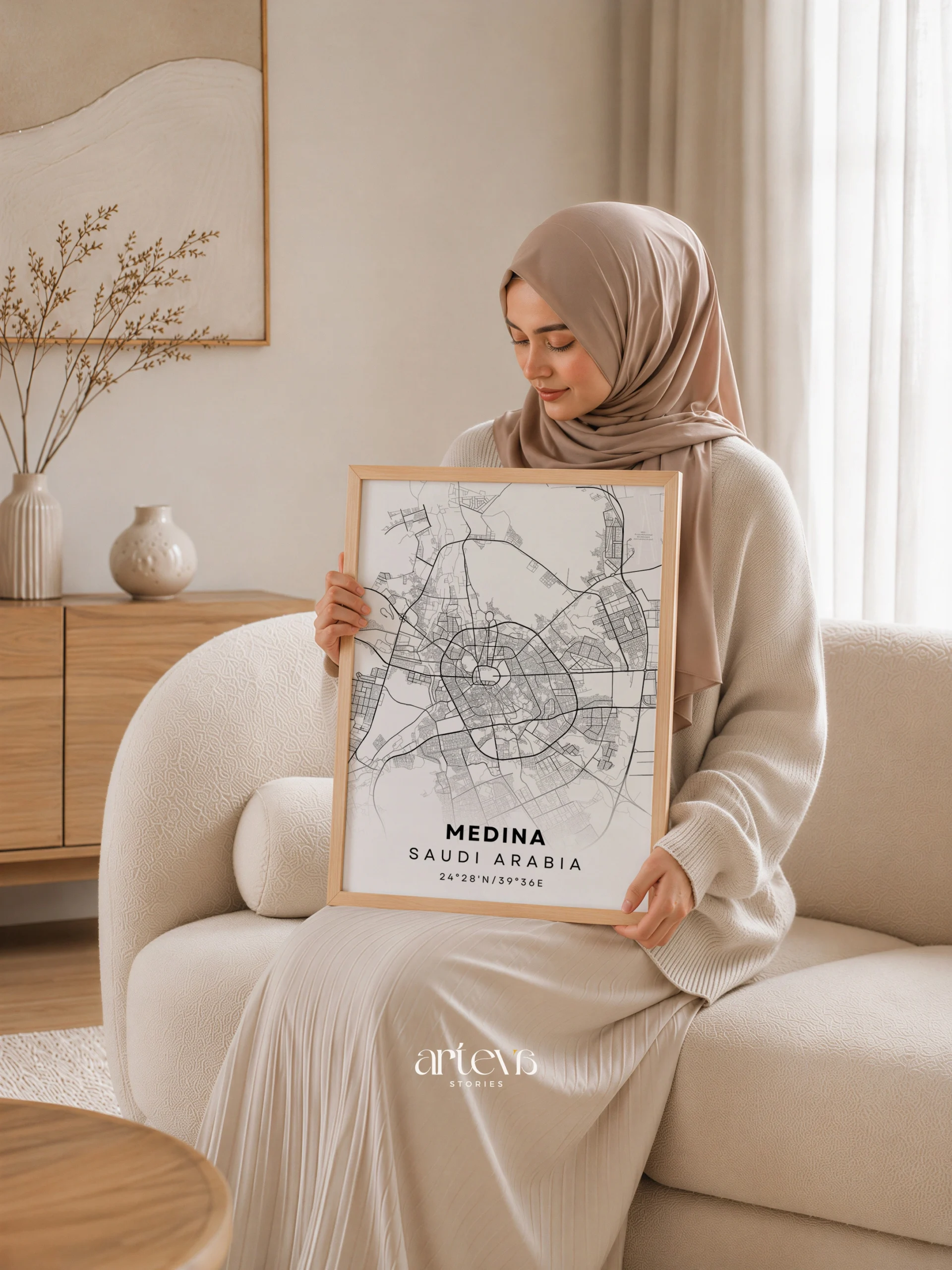 Medina Map Poster (Peta Madinah) - Snow White City Map - Gambar 7
