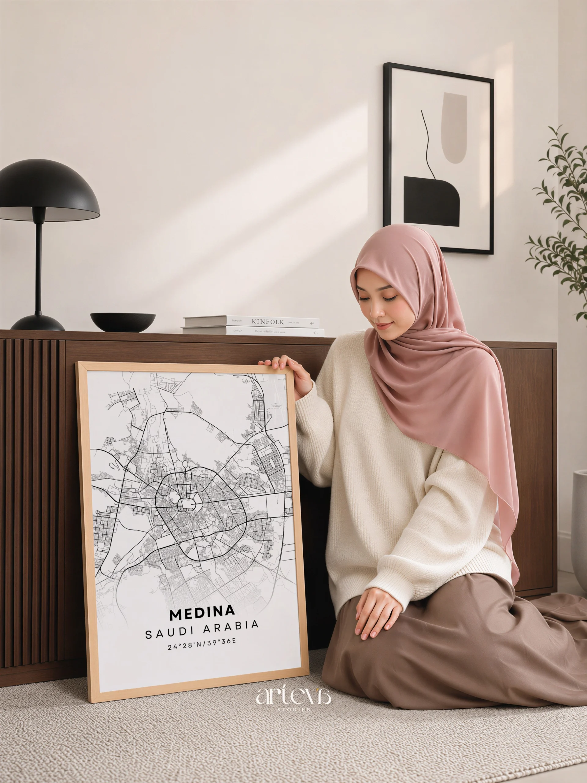 Medina Map Poster (Peta Madinah) - Snow White City Map - Gambar 8