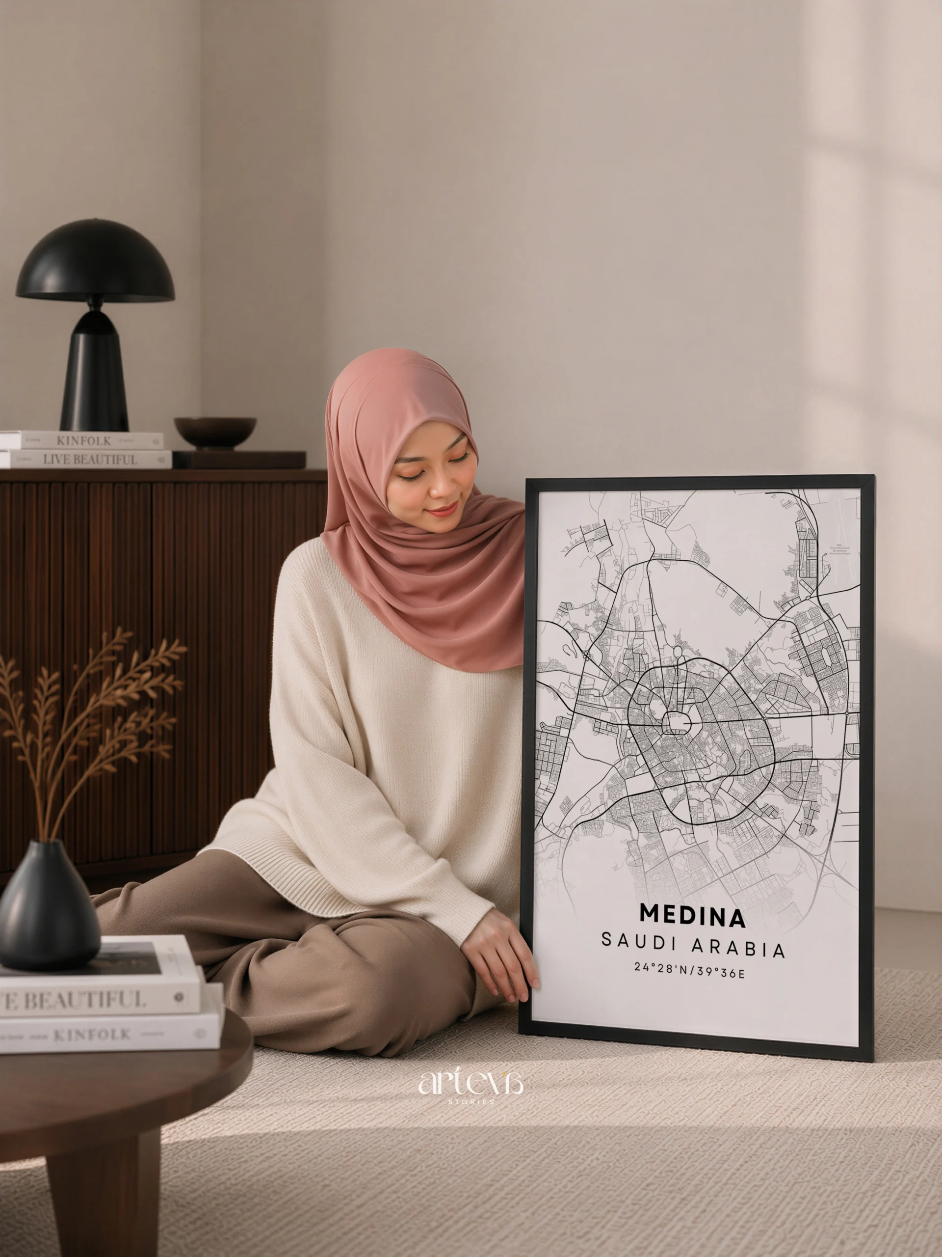 Medina Map Poster (Peta Madinah) - Snow White City Map - Gambar 9
