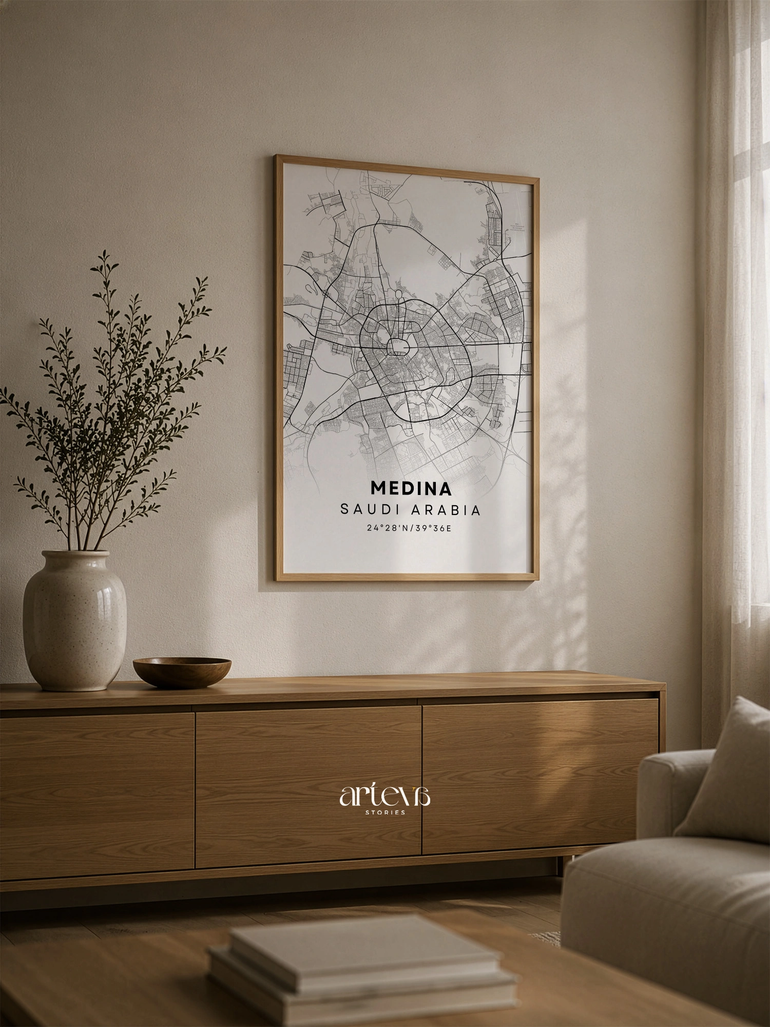 Medina Map Poster (Peta Madinah) - Snow White City Map - Gambar 3