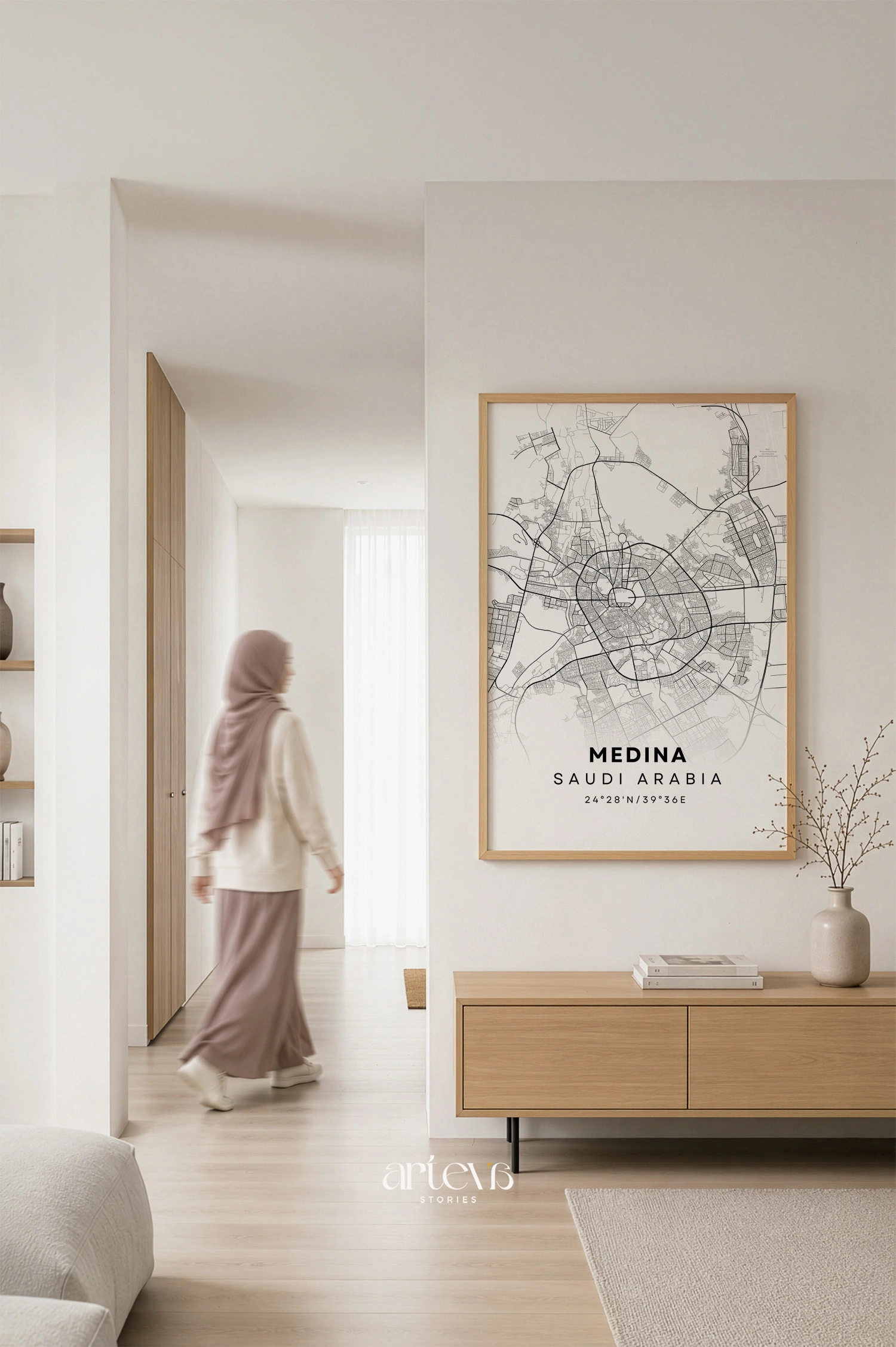 Medina Map Poster (Peta Madinah) - Snow White City Map - Gambar 4