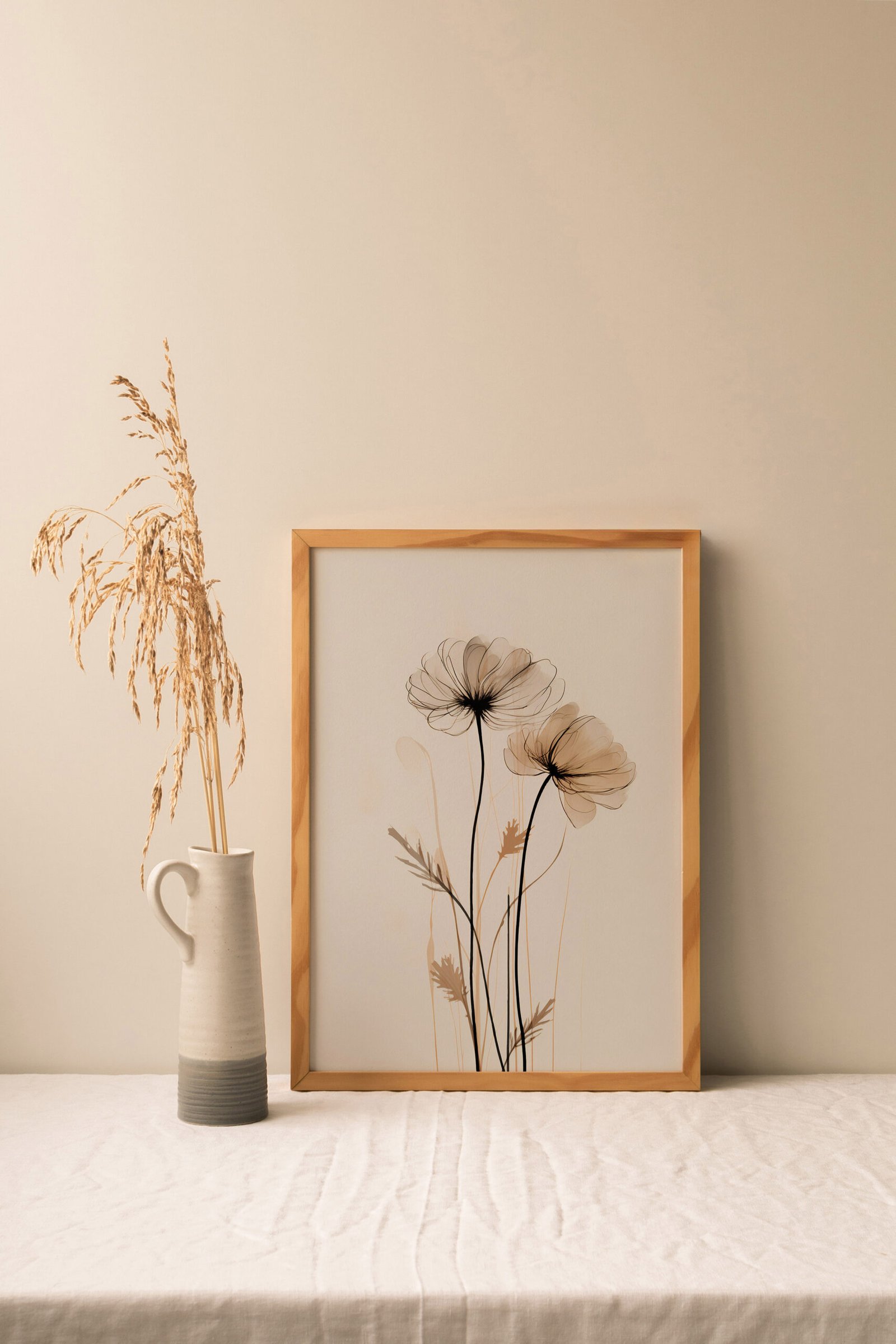 Past Petals – Neutral Floral Wall Art - Gambar 7