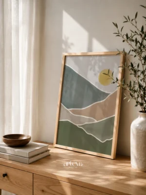Neutral Watercolor Morning View Abstract Wall Art - abstract watercolor wall art bernuansa natural untuk dekorasi dinding