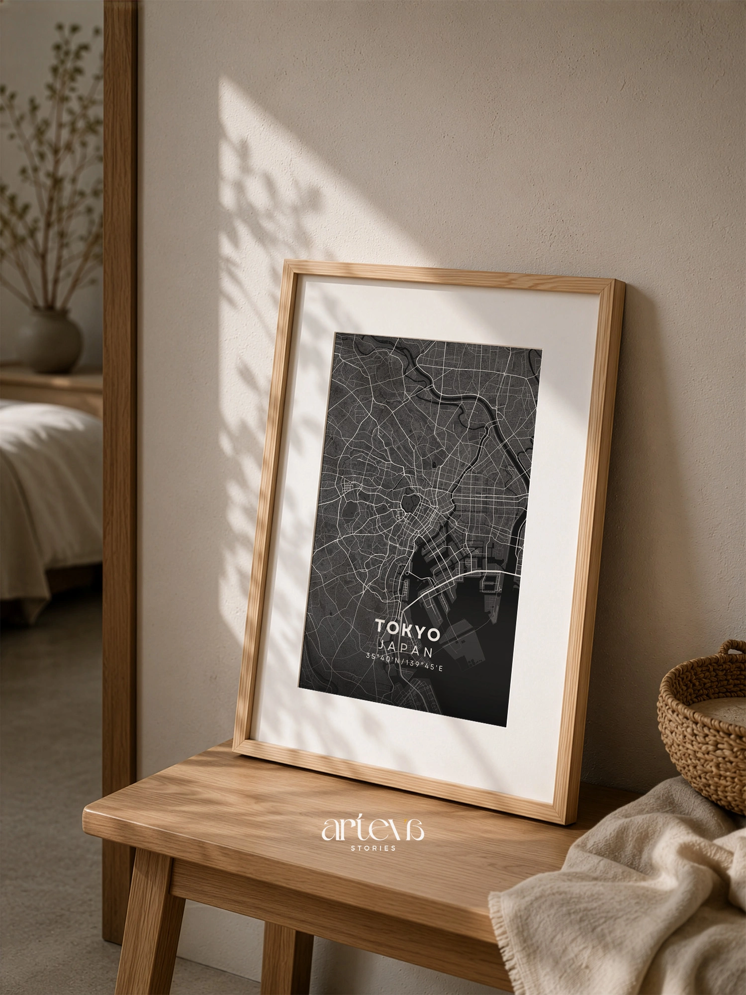 Tokyo (Japan) City Map Poster Wall Art - Midnight Shadow - Gambar 9