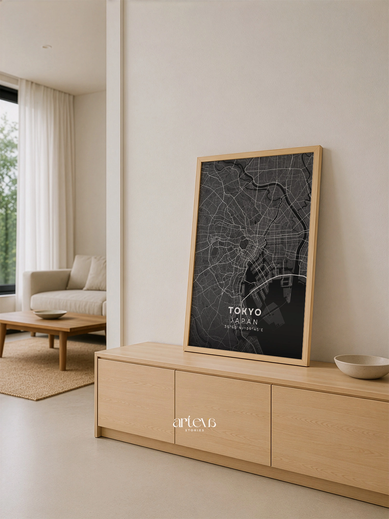 Tokyo (Japan) City Map Poster Wall Art - Midnight Shadow - Gambar 8