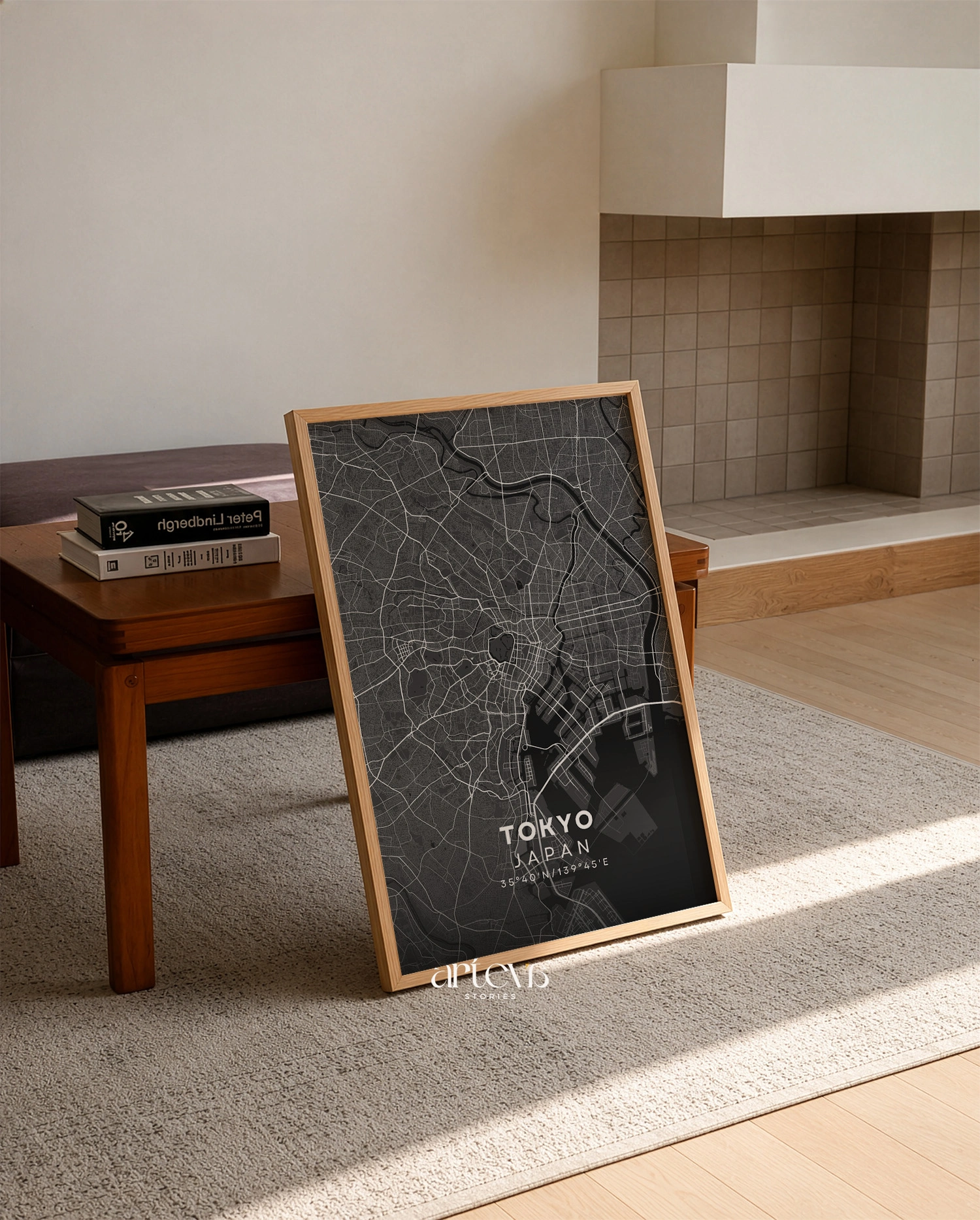 Tokyo (Japan) City Map Poster Wall Art - Midnight Shadow - Gambar 6