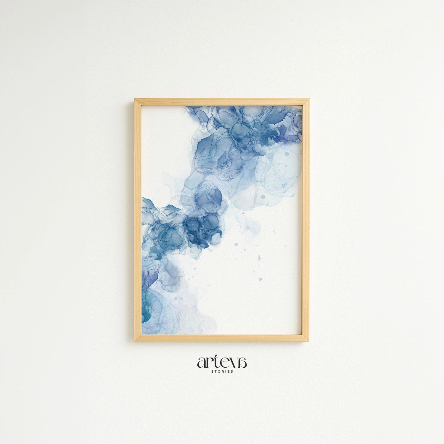 Abstract Blue Ink Fluid Wall Art - Gambar 11