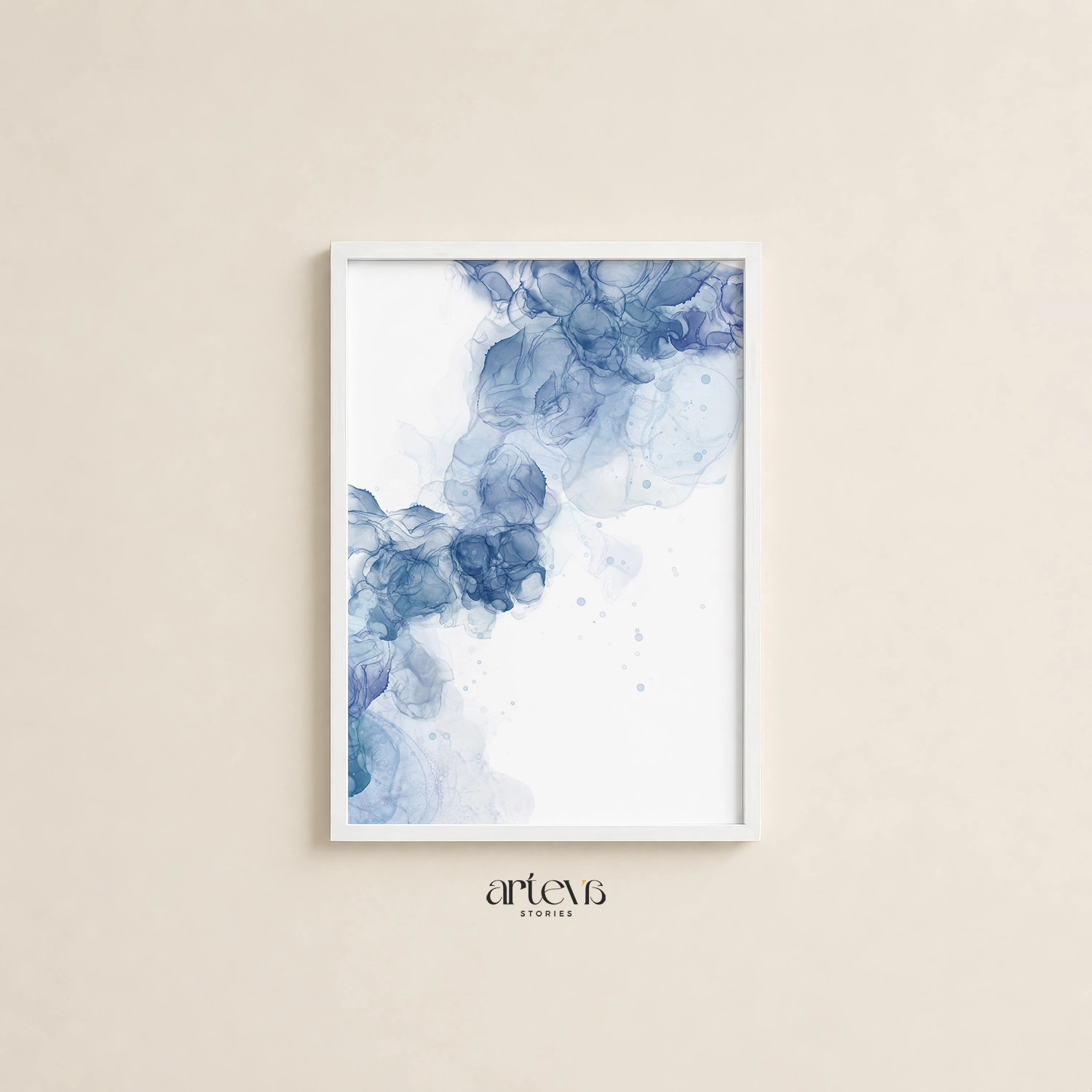 Abstract Blue Ink Fluid Wall Art - Gambar 10